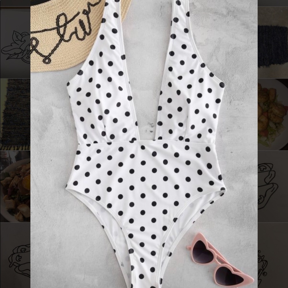 Polka Dot One Piece Swim Suit